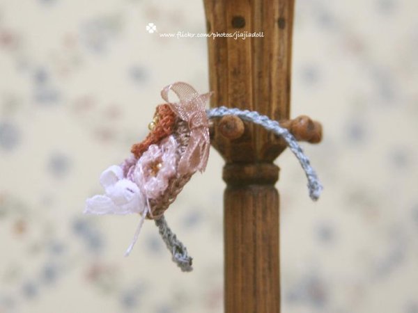 Photo4: color flowered knitted lace head band (4)