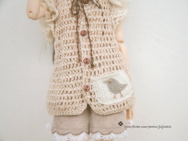 Photo5: cream little bird layered cardigan (5)