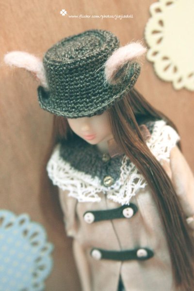 Photo2: Mr rabbit cotton straw hat in brown (2)