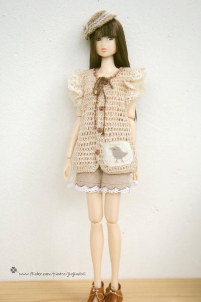 Photo2: cream little bird layered cardigan (2)