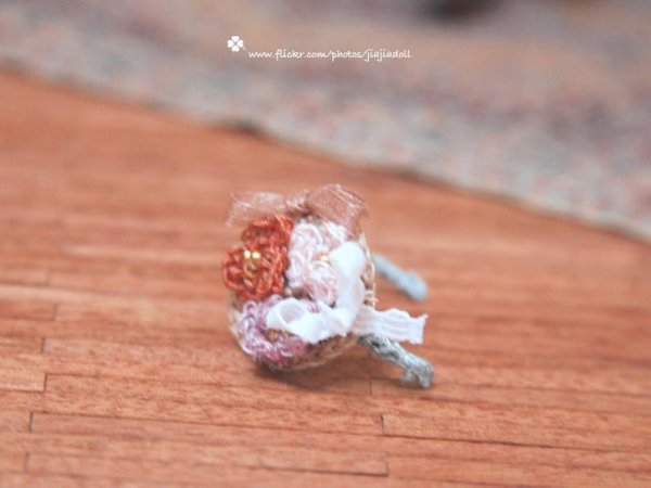 Photo3: color flowered knitted lace head band (3)