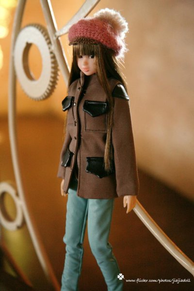 Photo4: pink beret pompom hat (4)