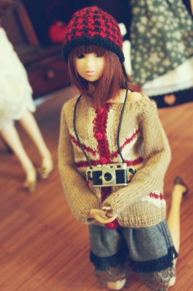 Photo5: Union Jack cardigan in camel (5)
