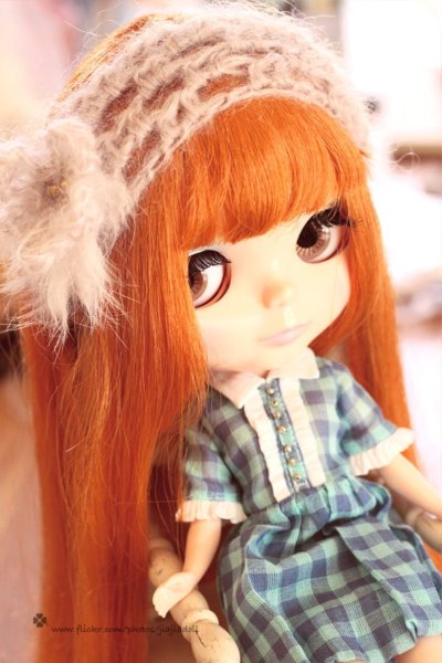 Photo2: light grey mohair flower headband (2)