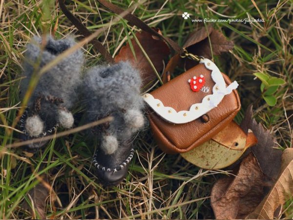 Photo2: coffee lace bowknot mushroom bag satchel (2)