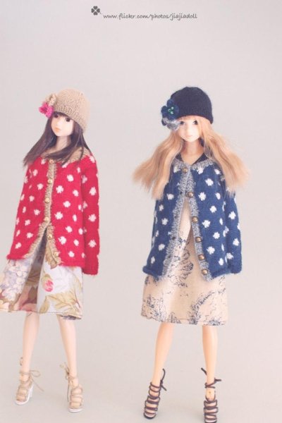 Photo6: navy blue dots sweater long style (6)