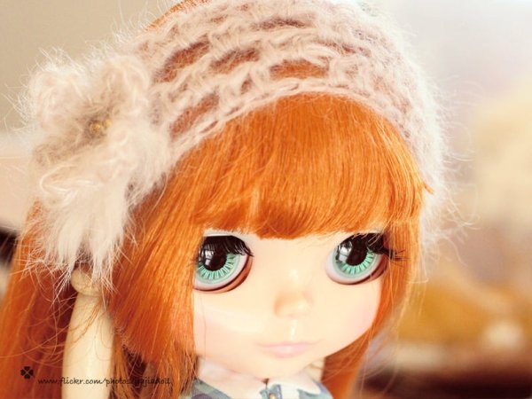 Photo4: light grey mohair flower headband (4)