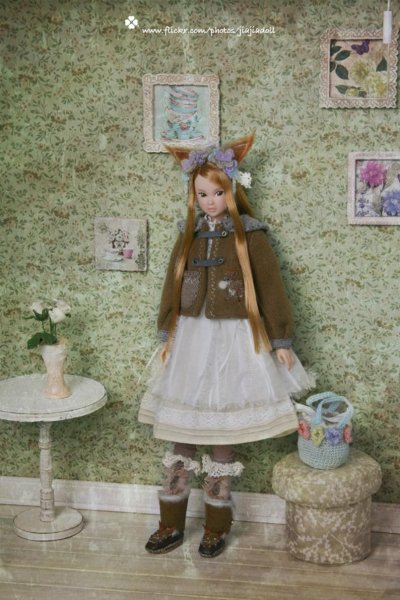 Photo2: ice cream color flower bag (of Snow Squirrel Winter Set) (2)