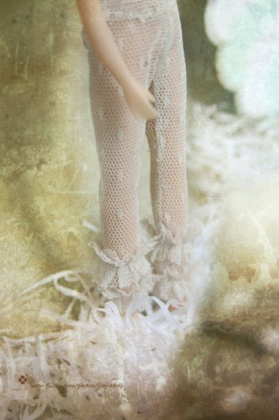 Photo1:  light cream layered lace legging (1)
