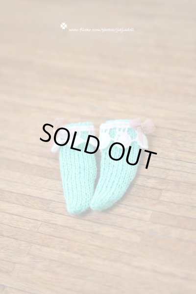 Photo2: blue green lace bowknot socks (2)