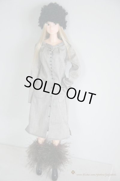 Photo5: mohair brown fur short shoe cover leg warmers (5)