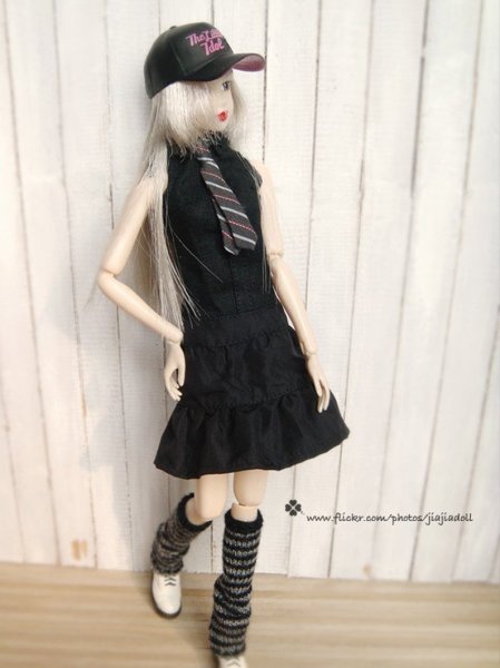 Photo2: leg warmers in black and grey stripes (2)