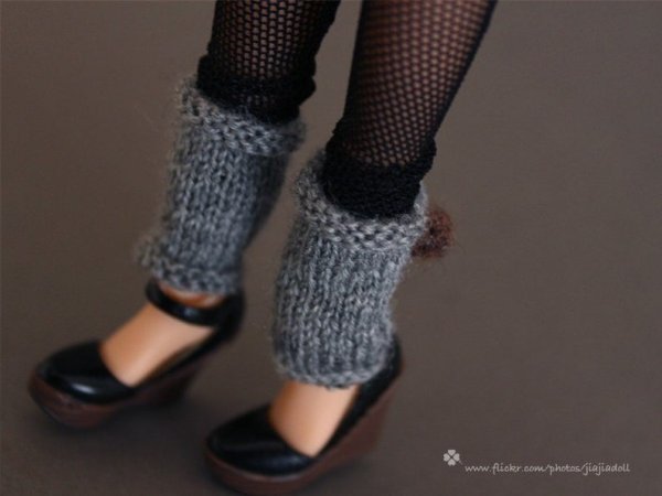Photo2: short leg warmers in grey  (2)
