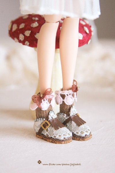 Photo2: white lace coffee shoes (2)