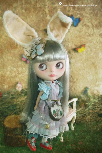 Photo5: red and sky blue bowknots shoes(of limited Rabbit Set) (5)