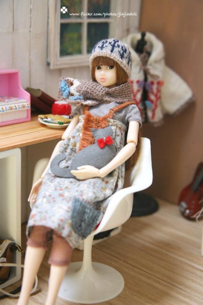 Photo4: camel Kitty Scarf  (4)