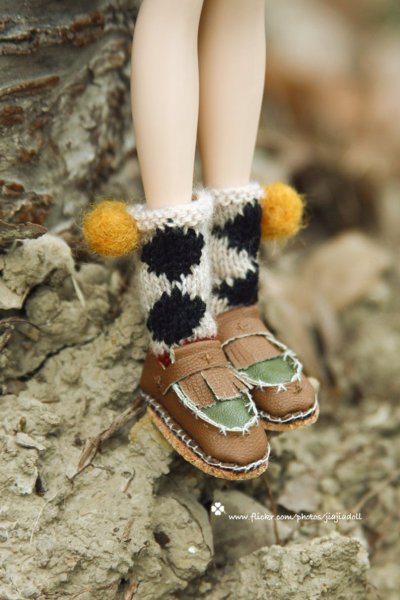 Photo2: coffee brown army green leather shoes (2)