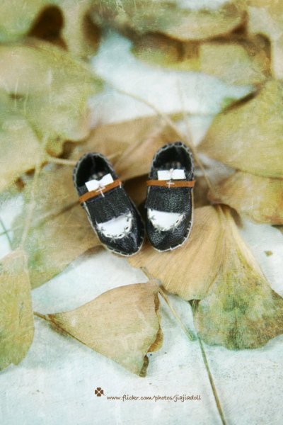 Photo3: balck and white bowknots shoes (3)