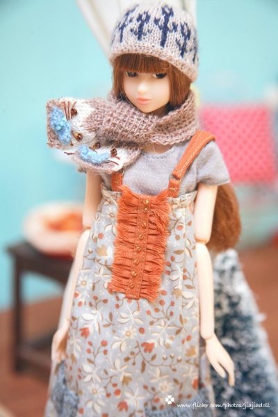 Photo2: camel Kitty Scarf  (2)