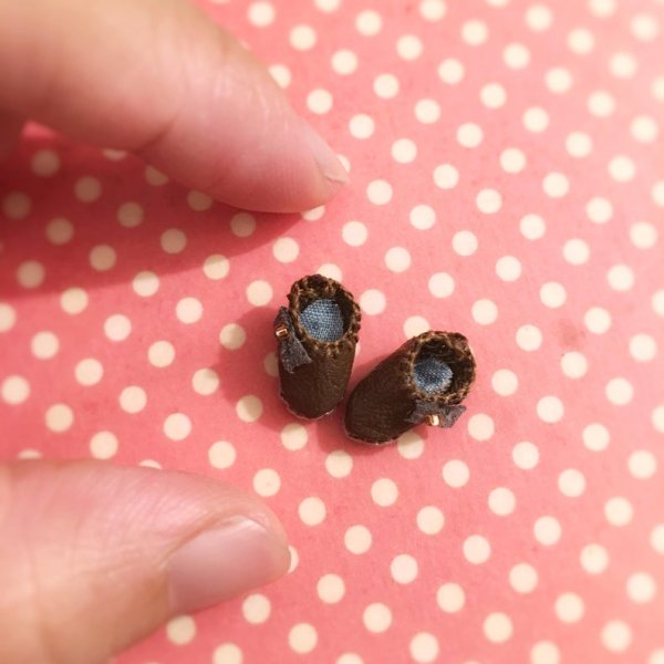 Photo2: tiny coffee bowknots shoes (2)