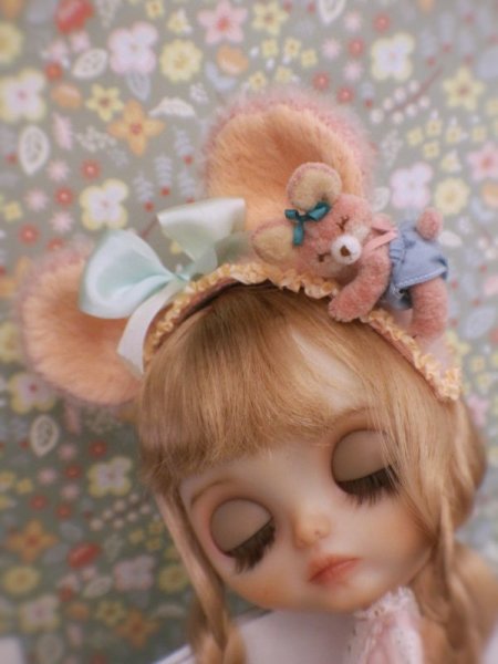 Photo10: pink smiling bear headband (10)