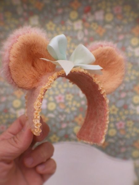 Photo4: pink smiling bear headband (4)