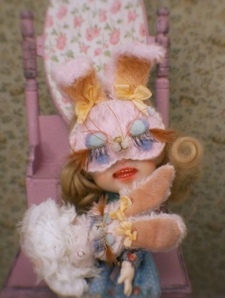 Photo6: sleeping bunny sleep mask patch (small head) (6)