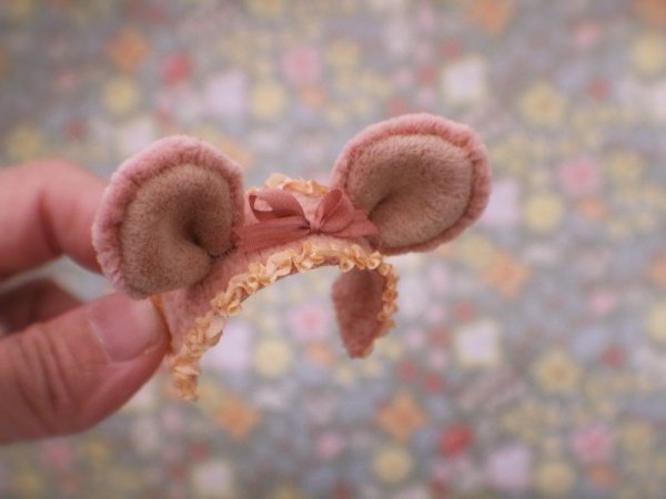 Photo3: pink smiling bear headband(small head) (3)