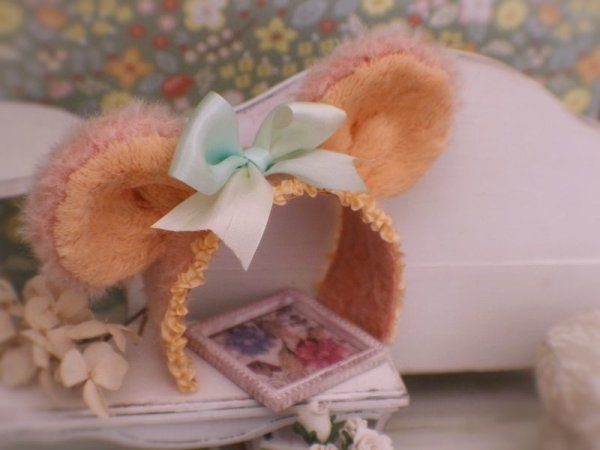 Photo2: pink smiling bear headband (2)