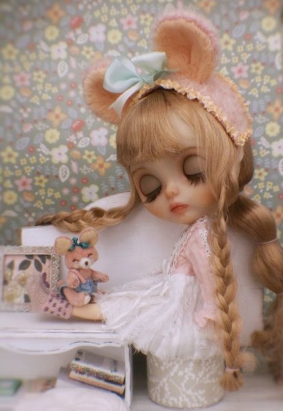 Photo8: pink smiling bear headband (8)