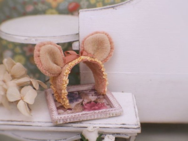 Photo2: pink smiling bear headband(small head) (2)