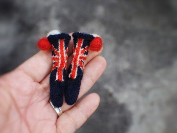 Photo2: Union Jack socks in navy (2)