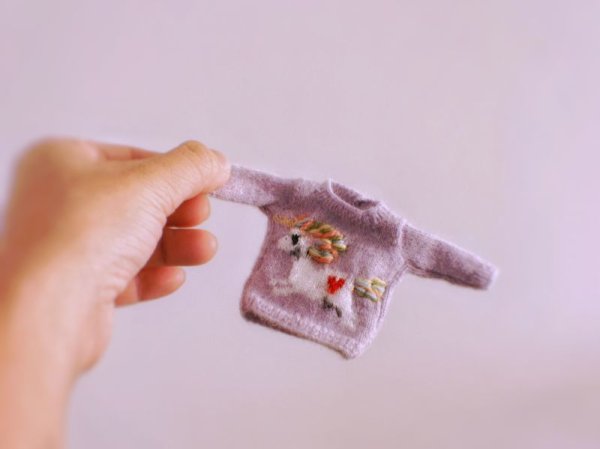Photo2: unicorn sweater in violet (2)