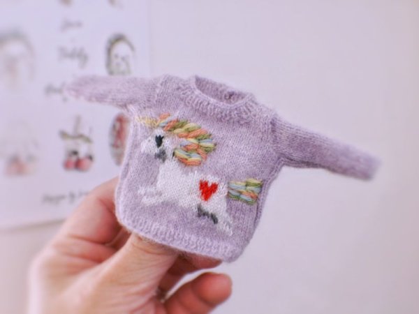 Photo3: unicorn sweater in violet (3)