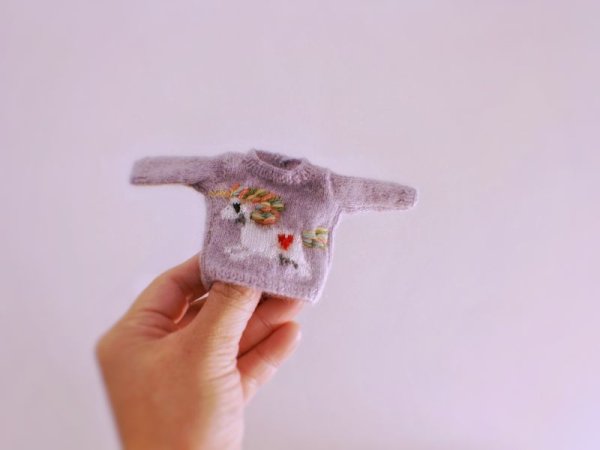 Photo1: unicorn sweater in violet (1)
