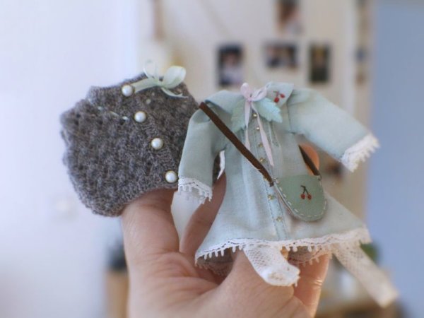 Photo4: hedgehog and cherry 2 side bag (4)