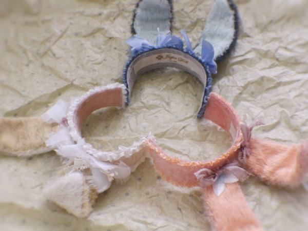 Photo8: Sleeping bunny white color flower bowknot headband (8)