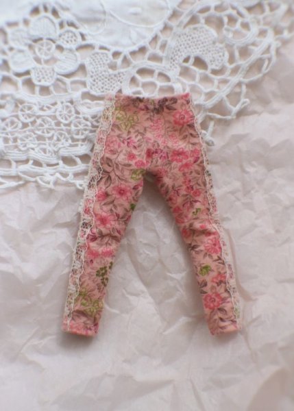 Photo1: pink flower legging (Spirited Girl Set) (1)