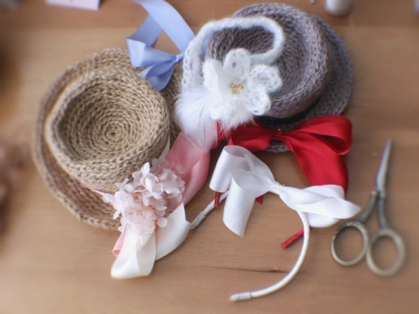 Photo8: light grey mohair flower headband (8)