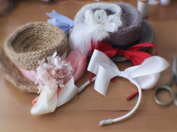 Photo9: light grey mohair flower headband (9)