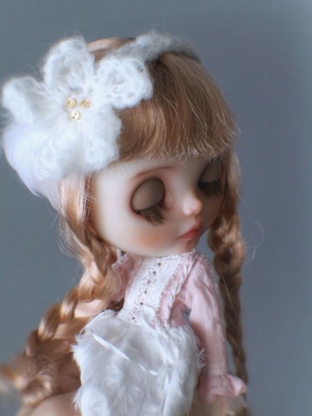 Photo6: light grey mohair flower headband (6)