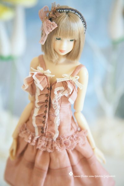 Photo1: dark pink lace layered dress (1)