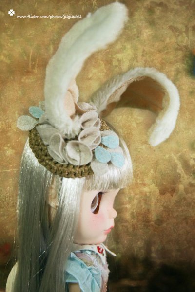 Photo4: mushroom and rabbit ears flower head band（Rabbit Set ） (4)