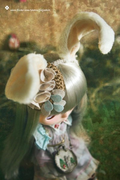 Photo3: mushroom and rabbit ears flower head band（Rabbit Set ） (3)