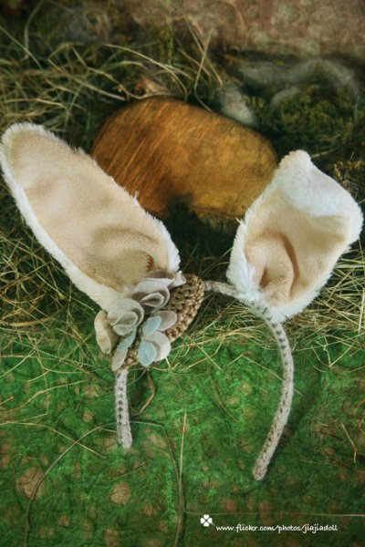 Photo5: mushroom and rabbit ears flower head band（Rabbit Set ） (5)