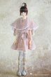 Photo3: 2 pieces pink butterfly sleeves layered dress (3)