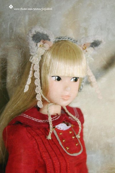 Photo2: grey kitty ears flower head band（Andy's little red dress dream） (2)