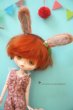 Photo6: light brown bunny ear flowered head band  (6)