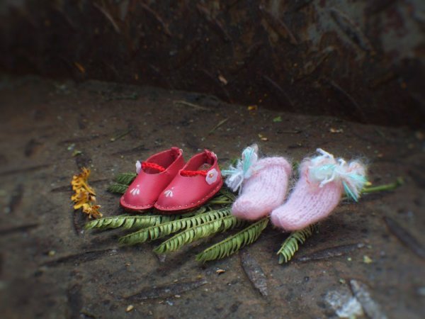 Photo2: peach pink leather hand embroider flower shoes. (2)