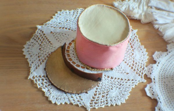 Photo3: pink 2 way leather  hat (3)